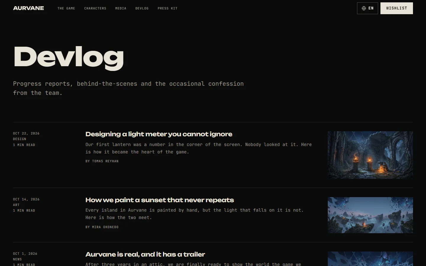 The Embargo devlog index